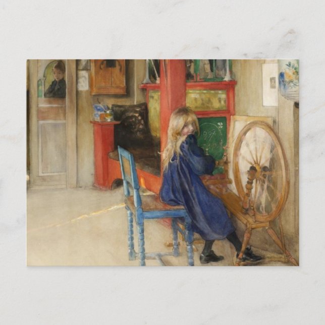 Carte Postale Petite fille à roue tournante (Devant)