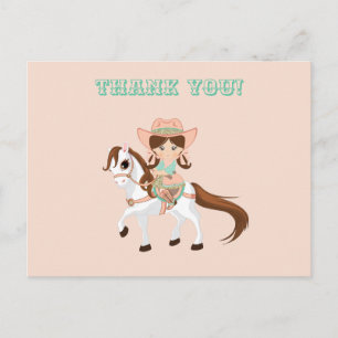 Carte Postale Petite fille au cheval Filles Merci de l'Ouest