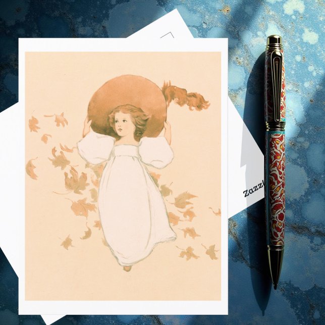 Carte Postale Petite fille avec Feuille (vers 1861-1897) (Créateur téléchargé)