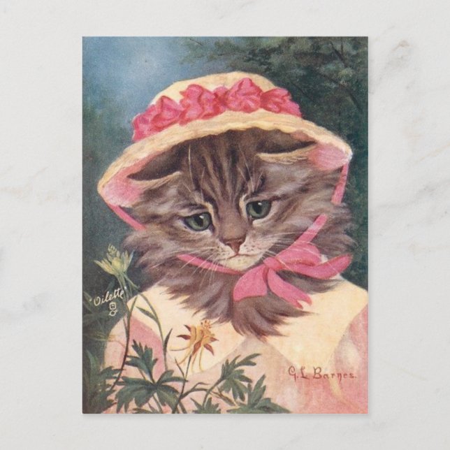 Carte Postale Petite fille conversation (Devant)