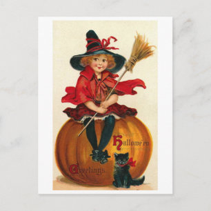 Carte Postale Petite fille en costume de sorcière