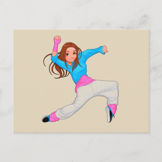 Carte Postale Petite fille hip hop danseuse (Devant)