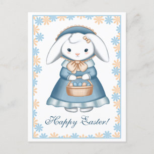 Carte Postale Petite fille lapin de Pâques