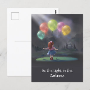 Carte Postale Petite fille mignonne avec des ballons
