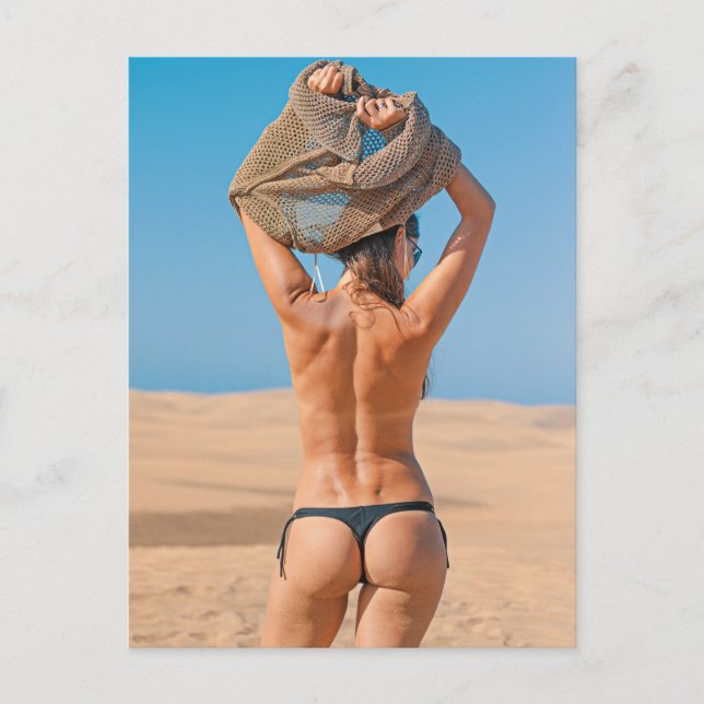 Carte Postale Petite fille Tushy Bikini (Devant)