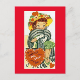 Carte Postale Petite fille vintage à Mink Stole Valentine des an