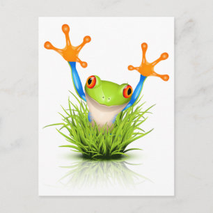 Carte Postale Petite grenouille dans l'herbe
