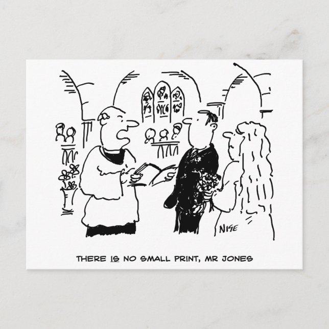 Carte Postale Petite impression mariage amusante (Devant)