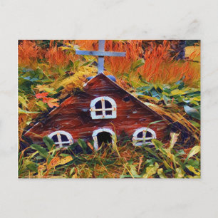 Carte Postale Petite maison de fée rouge