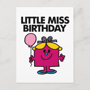Carte Postale Petite Miss Anniversaire Avec Ballotte Rose