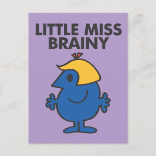 Carte Postale Petite Miss Brainy debout toujours
