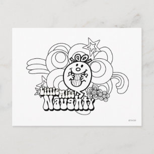 Carte Postale Petite Miss Naughty avec un Arrière - plan audacie