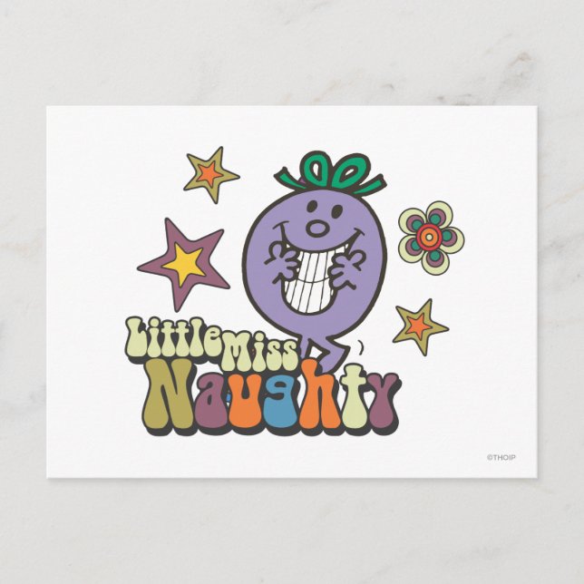 Carte Postale Petite Miss Naughty colorée (Devant)
