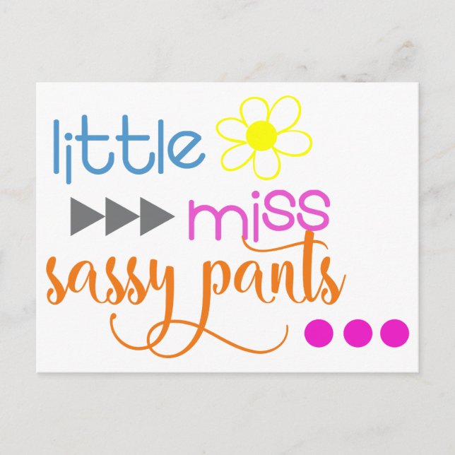 Carte Postale Petite Miss Sassy Pants (Devant)