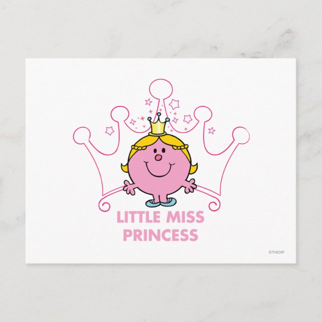 Carte Postale Petite Mlle Princesse | Couronne rose à cinq point (Devant)