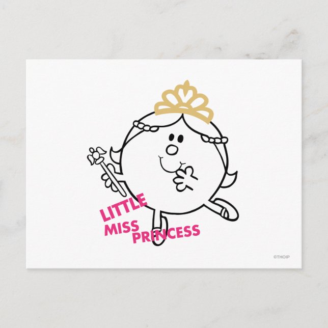 Carte Postale Petite Mlle Princesse | Lettres roses (Devant)