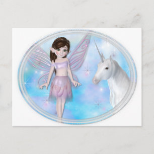 Carte Postale Petite poitrine avec design Unicorne