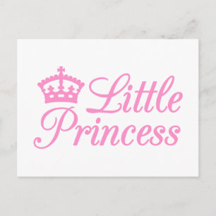 Carte Postale Petite princesse, design avec couronne rose pour b