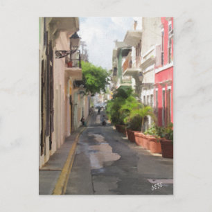 Carte Postale Petite rue calme de Porto Rico
