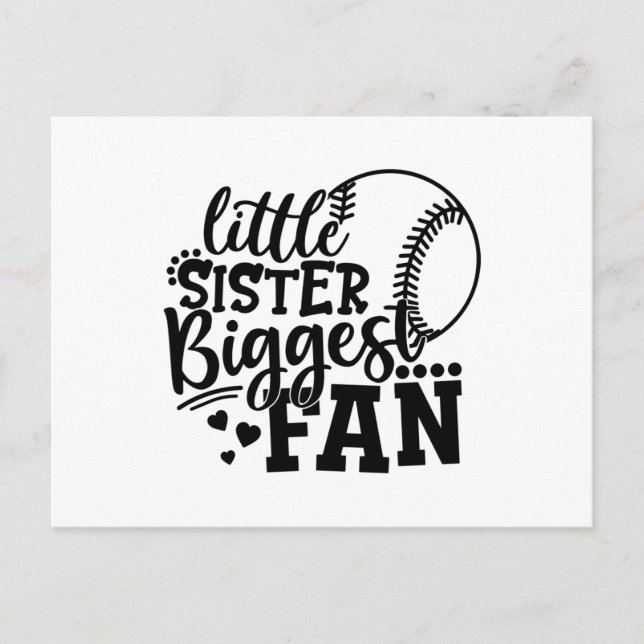 Carte Postale Petite Soeur Plus Grosse Fan Baseball (Devant)