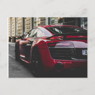 Carte Postale Petite voiture de sport rouge
