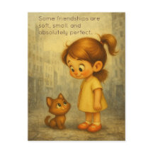 Petites et douces amitiés - Petite fille et chat