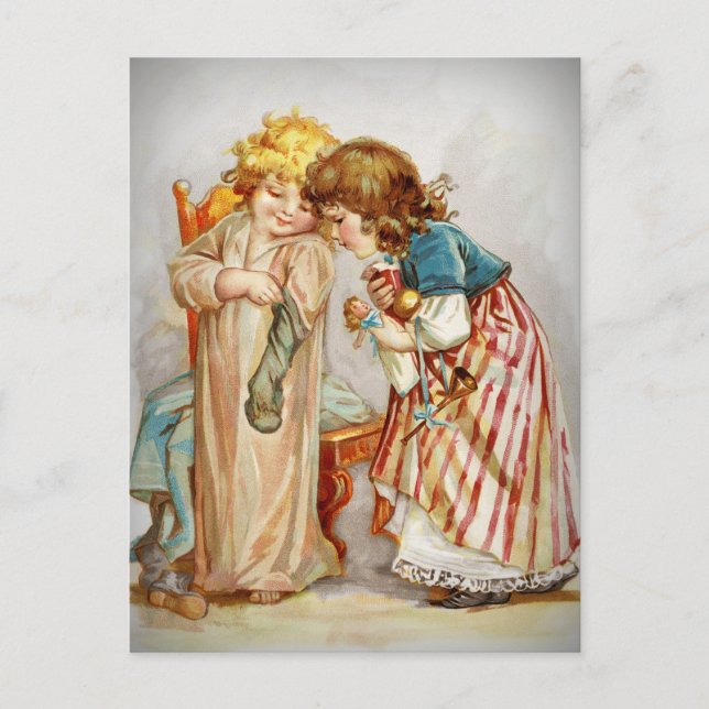 Carte Postale Petites filles ouvrant les bas (Devant)