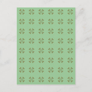 Carte Postale Petites fleurs d'or sur la menthe