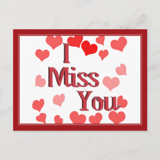 Carte Postale Petits Coeurs - Vous Me Manquez