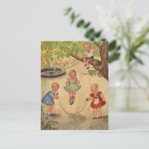 Carte Postale Petits enfants en jeu Faux Wrapped Canvas Imprimer