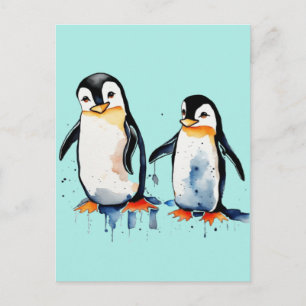 Carte Postale Petits pingouins mignons