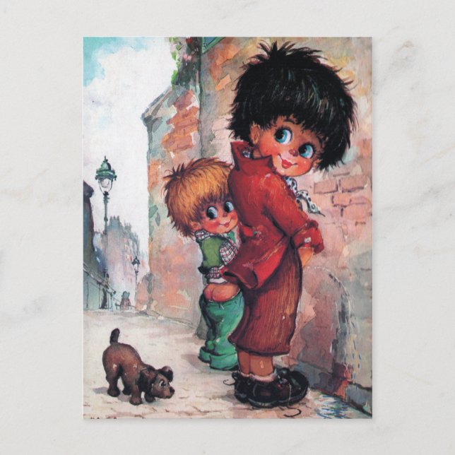 Carte Postale Petits pipi Poulbots (Devant)
