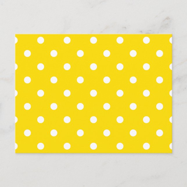 Carte Postale Petits Pois - Blanc sur Jaune Doré (Devant)