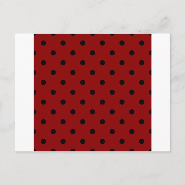 Carte Postale Petits Pois - Noir sur Rouge foncé (Devant)