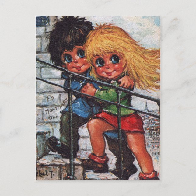 Carte Postale Petits Poulbots à Montmartre (Devant)