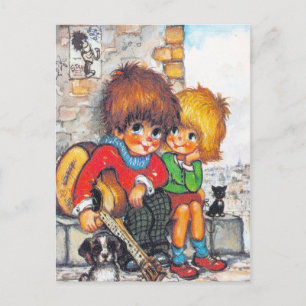 Carte Postale Petits Poulbots musiciens