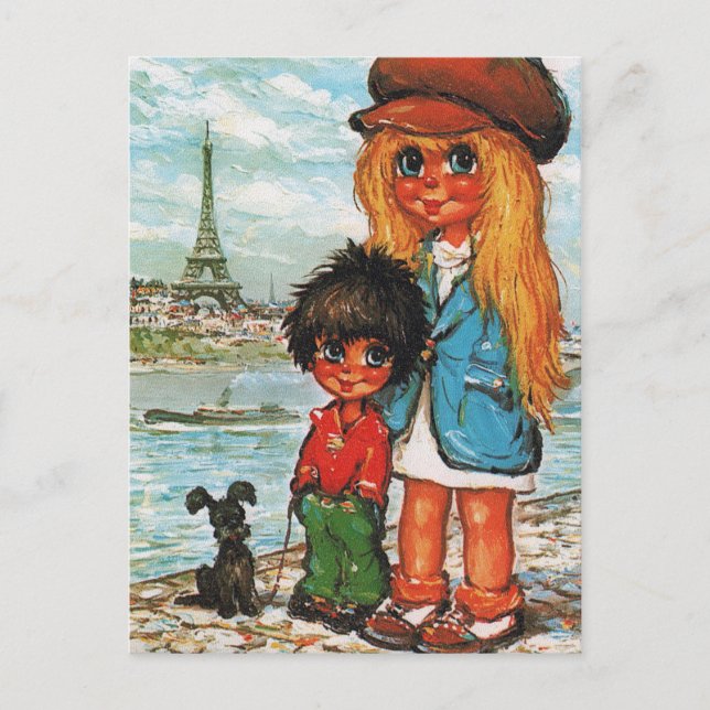 Carte Postale Petits Poulbots Tour Eiffel (Devant)