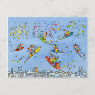 Carte postale "petits Rocket " de bonne année