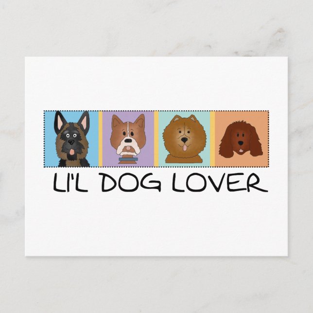 Carte Postale Petits T-shirts et cadeaux d'amoureux des chiens (Devant)