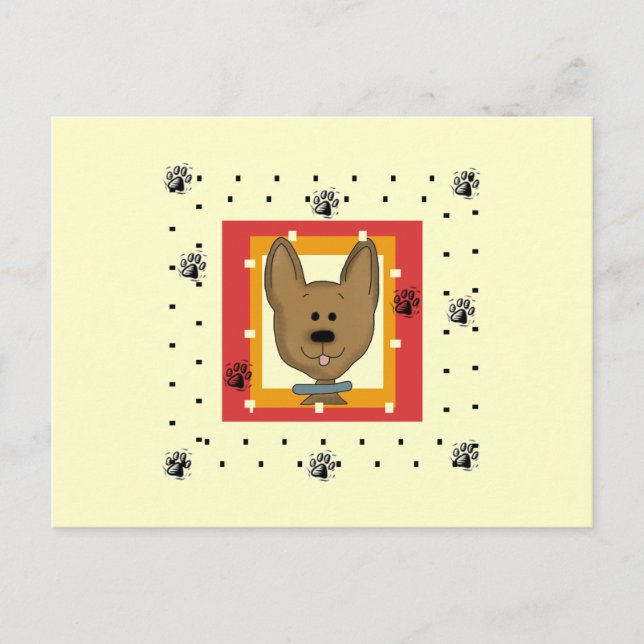 Carte Postale Petits T-shirts et cadeaux Doggie Brown (Devant)