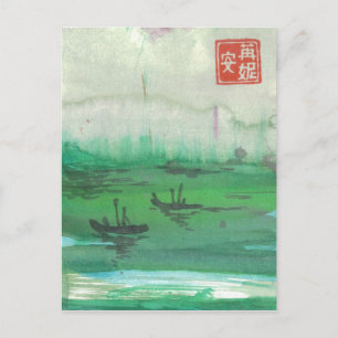 Carte Postale Petits voiliers en mer