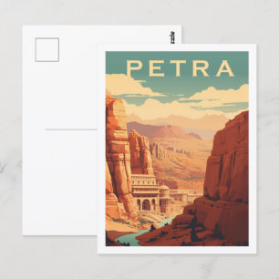 Carte Postale Petra Jordan Célèbre Vintage voyage Place