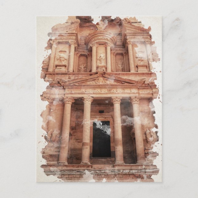 Carte Postale Petra Jordan Watercolor Art (Devant)