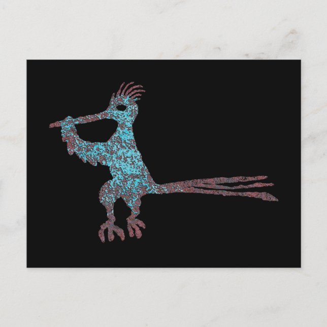 Carte Postale Petroglyph, Nouveau-Mexique Road Runner (Devant)
