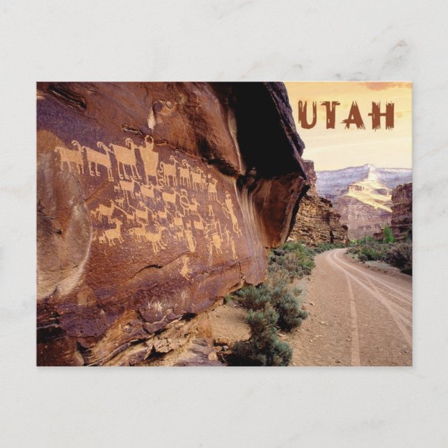 Carte Postale Petroglyph of the Great Hunt, Nine Mile Canyon, UT (Devant)