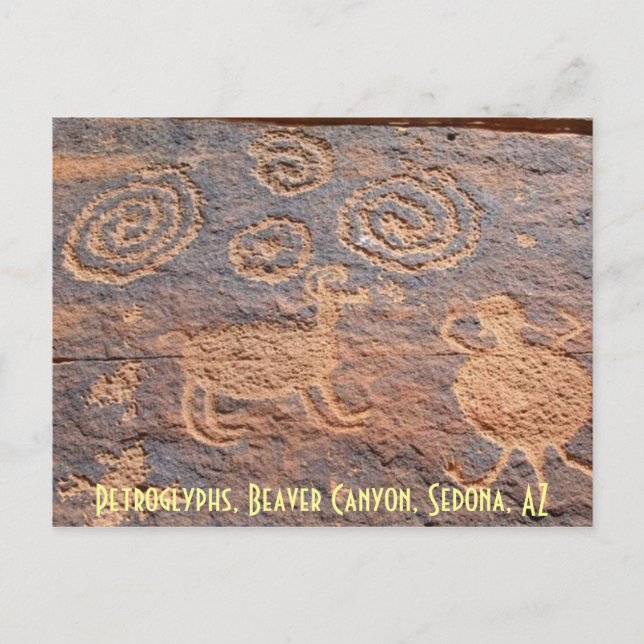 Carte Postale Petroglyphes, Beaver Canyon, Sedo... (Devant)