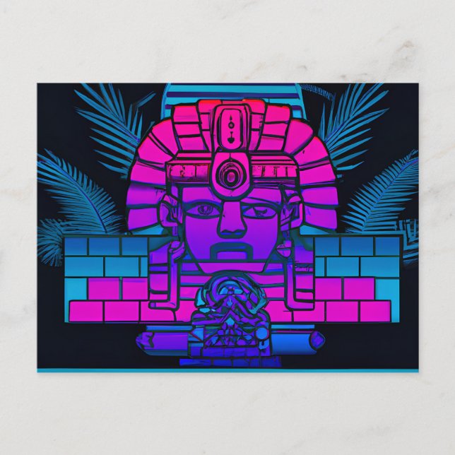Carte Postale Pharaon Synthwave (Devant)