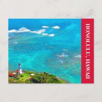 Carte Postale phare à tête de diamant rouge