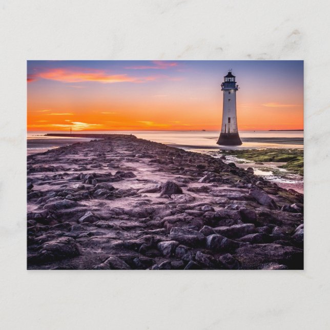 Carte Postale Phare au coucher du soleil (Devant)