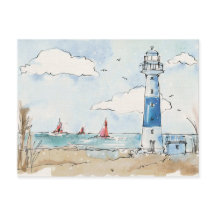 Phare bleu et blanc